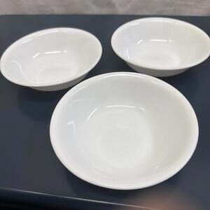 3 Small Vintage Corelle Bowls 5 3/8” X 1 3/8” Plain Winter Frost White Dessert?